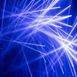 abstract background of shiny blue lights in evening