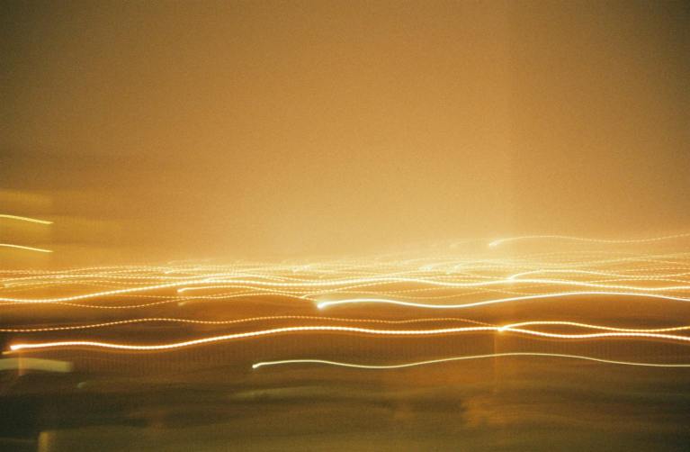 trail lights at dusk