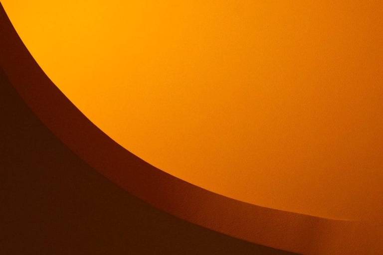 orange ball in a studio